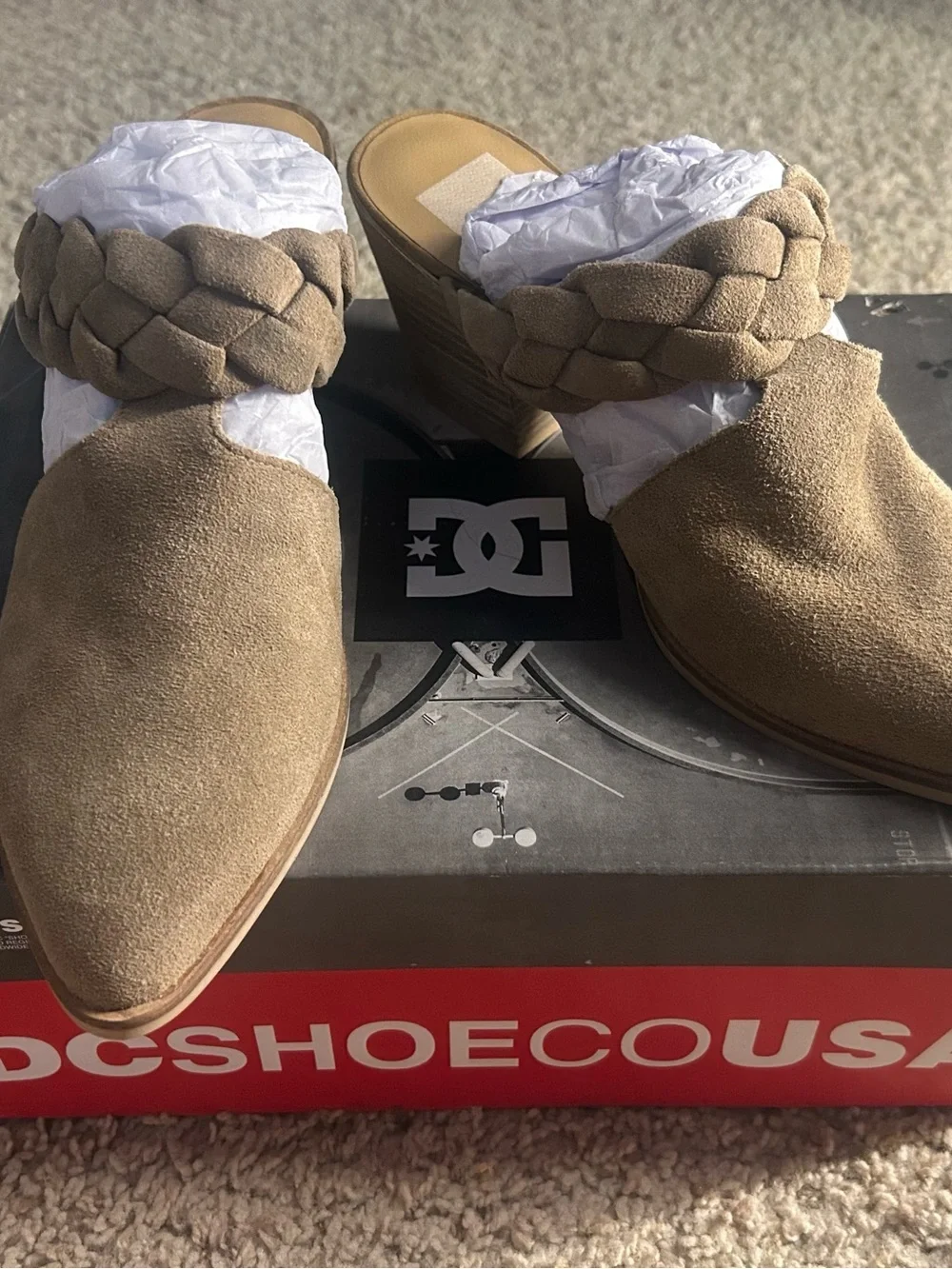 Dolce Vita Randae Braided Strap Suede Block Heel